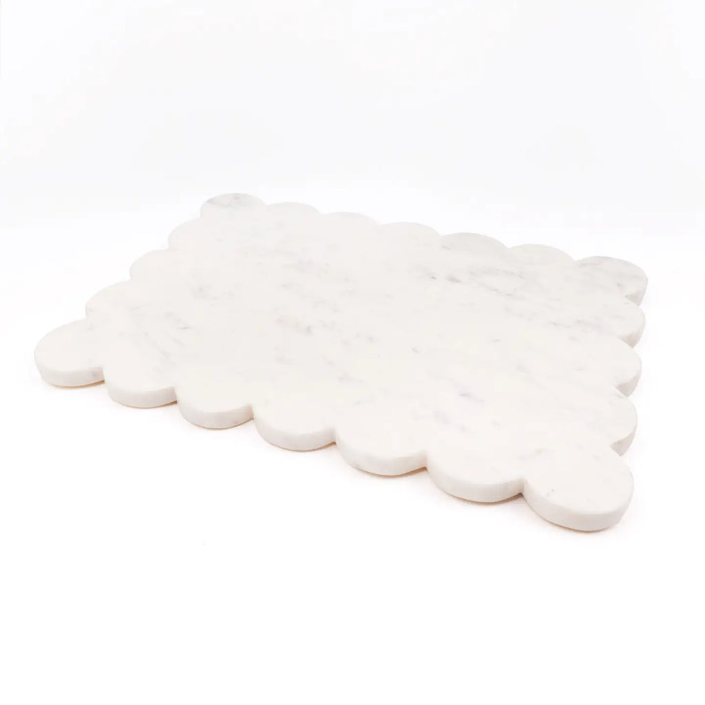 White Marble Scalloped Serving Board image 1
