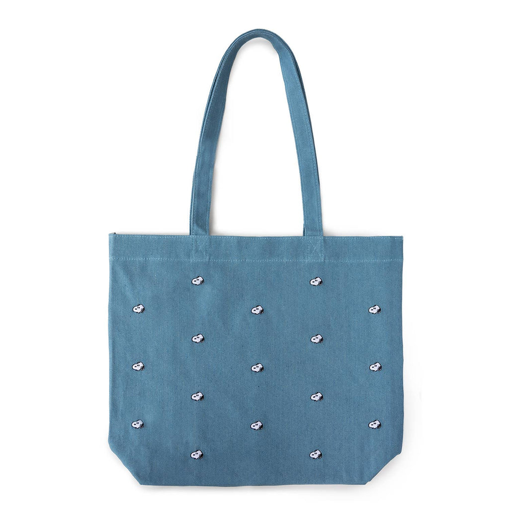 Snoopy Embroidered Tote Bag (Denim)