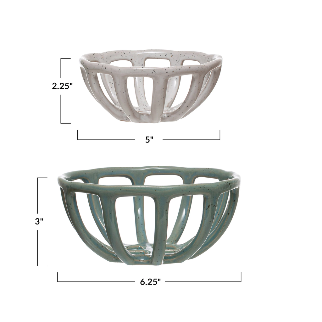 Handmade Stoneware Basket Bowl image 5