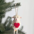 Felt Ornament - Sheep Holding Heart image 0