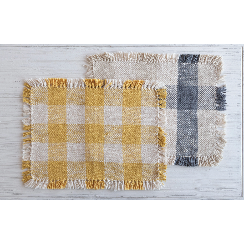 Cotton Placemat with Buffalo Check and Fringe image 1