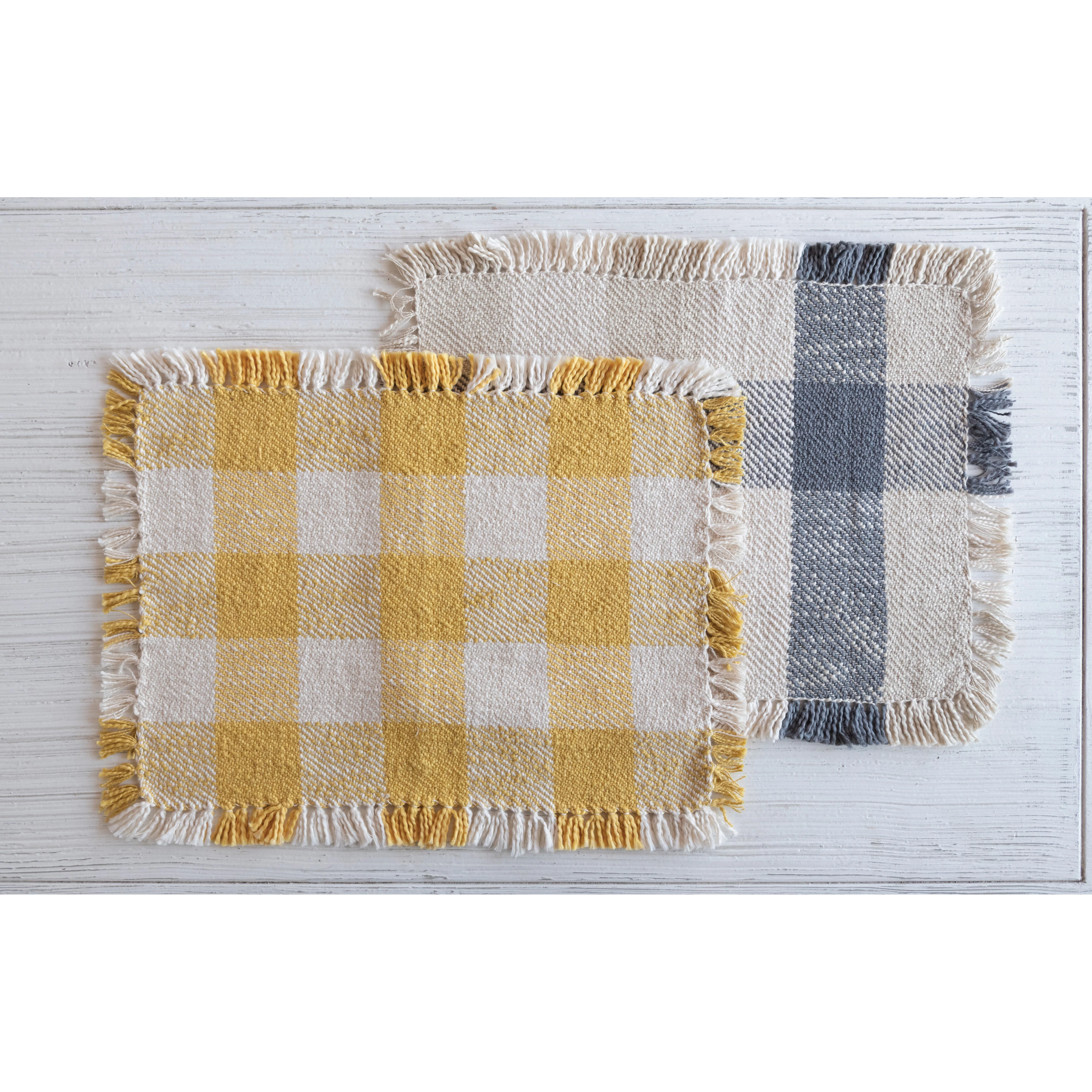 Cotton Placemat with Buffalo Check and Fringe image 1