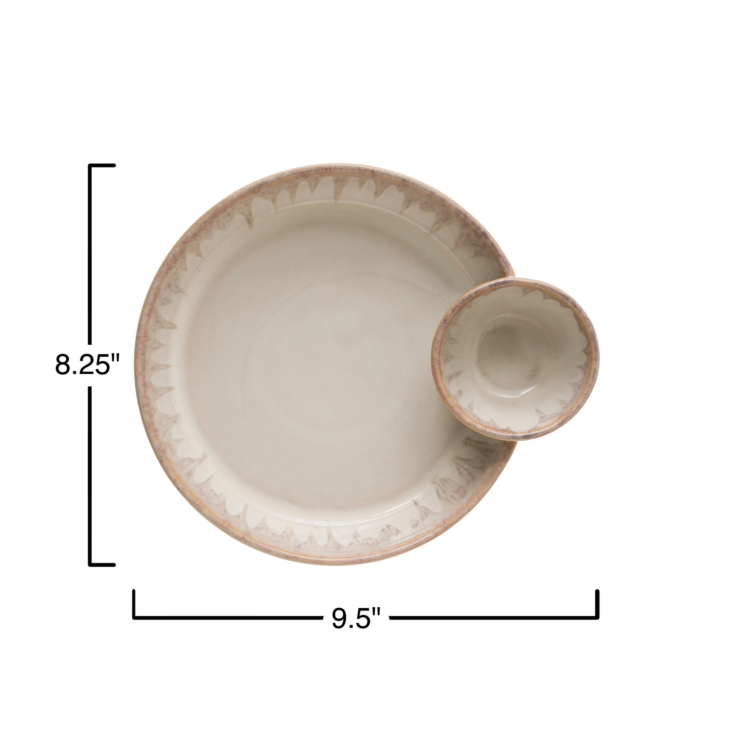Stoneware Serving Dish w/ 2 Sections image 3