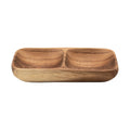 Acacia Wood Tray with 2 Sections image 0