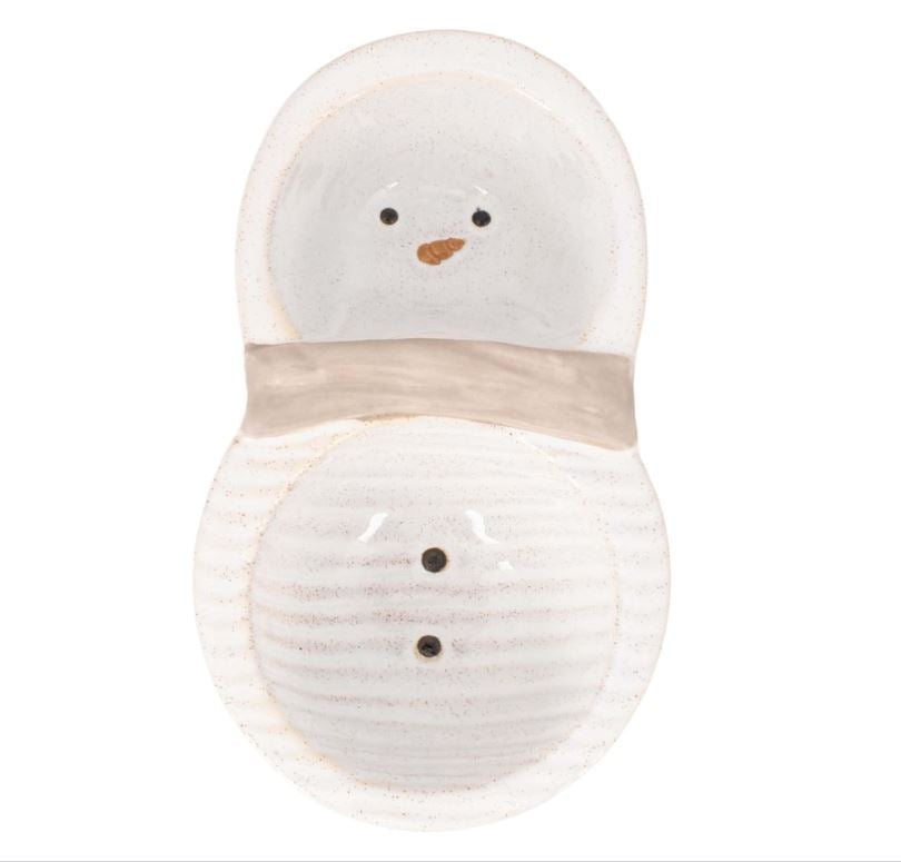 Snowman Handheld Double Snack Bowl image 0