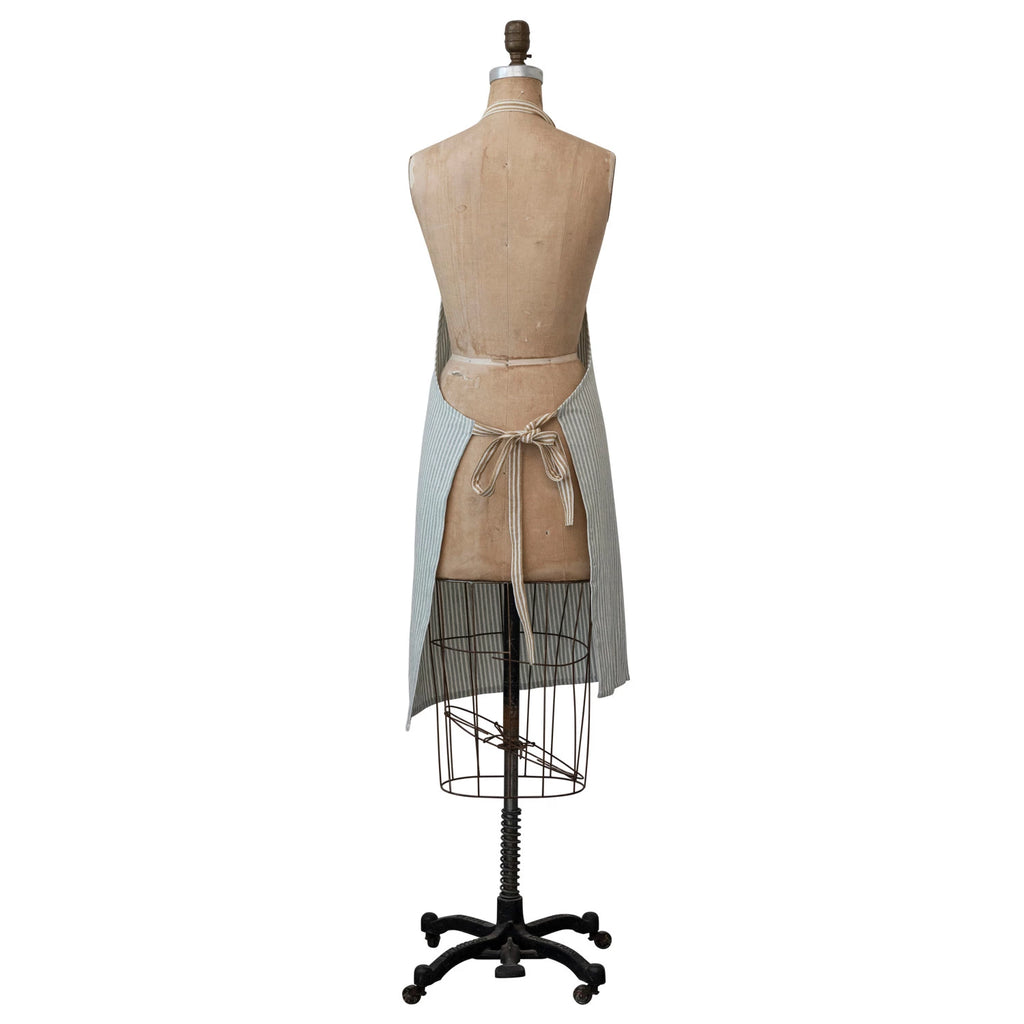 Woven Cotton Apron w/ Stripes & Pocket image 3