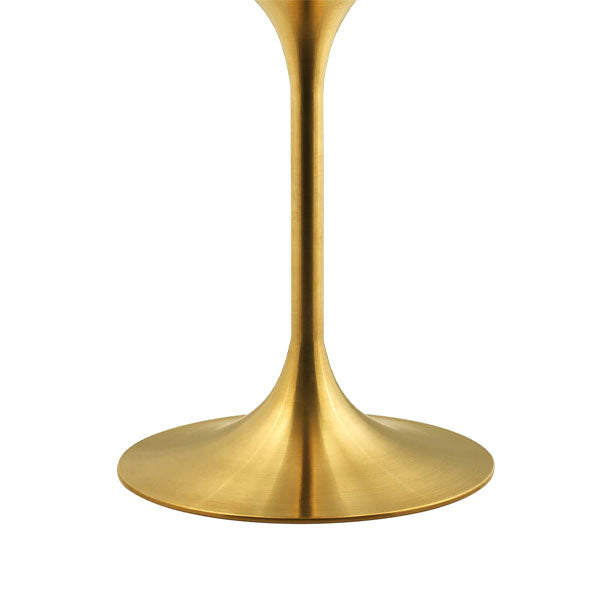Lippa 36" Round Artificial Marble Dining Table Gold White image 3