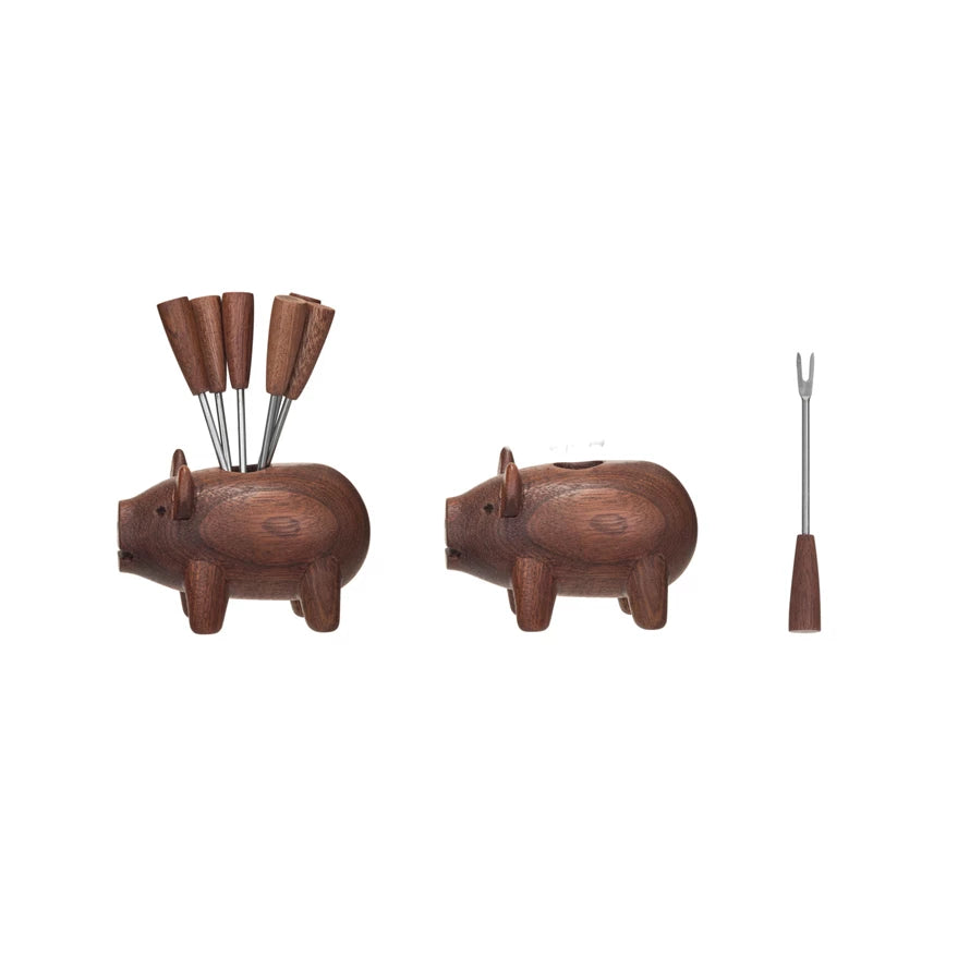 Pig Appetizer Forks - Set of 7 image 1