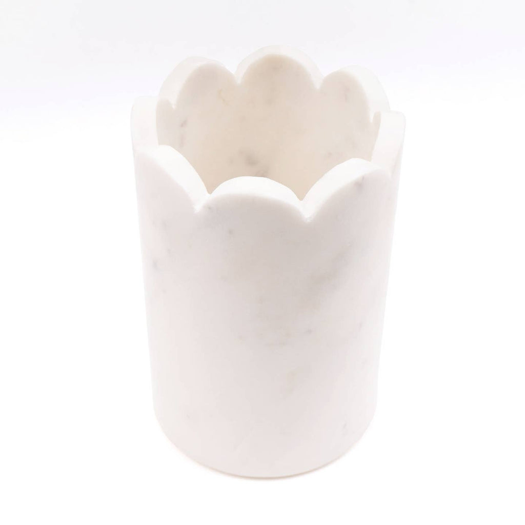 White Marble Scalloped Wine Chiller image 2