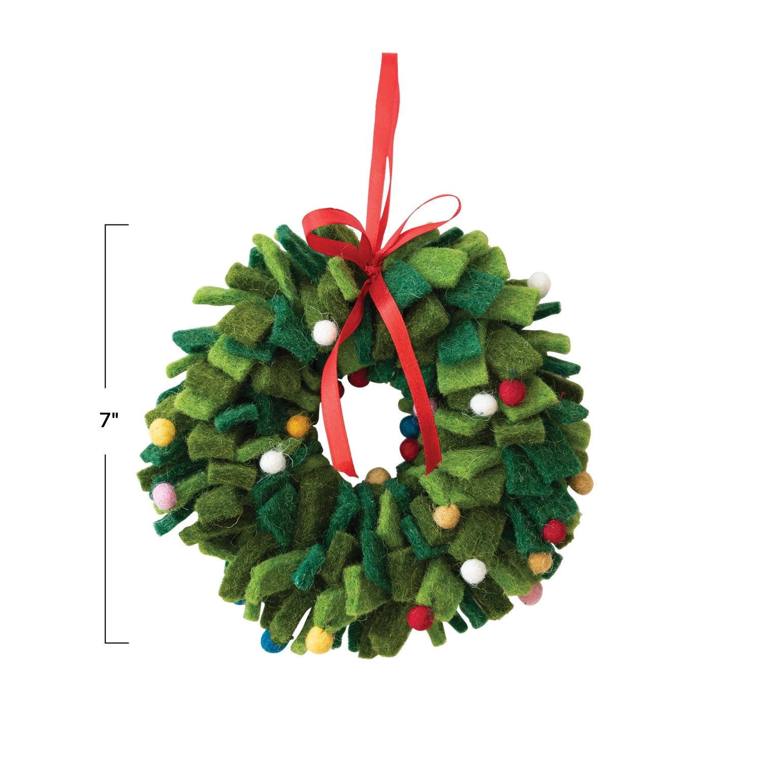Wool Felt Wreath Ornament - 7" image 2