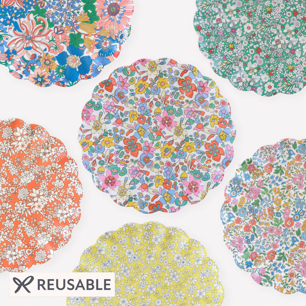 Meri Meri x Liberty Garden Party Reusable Large Plates