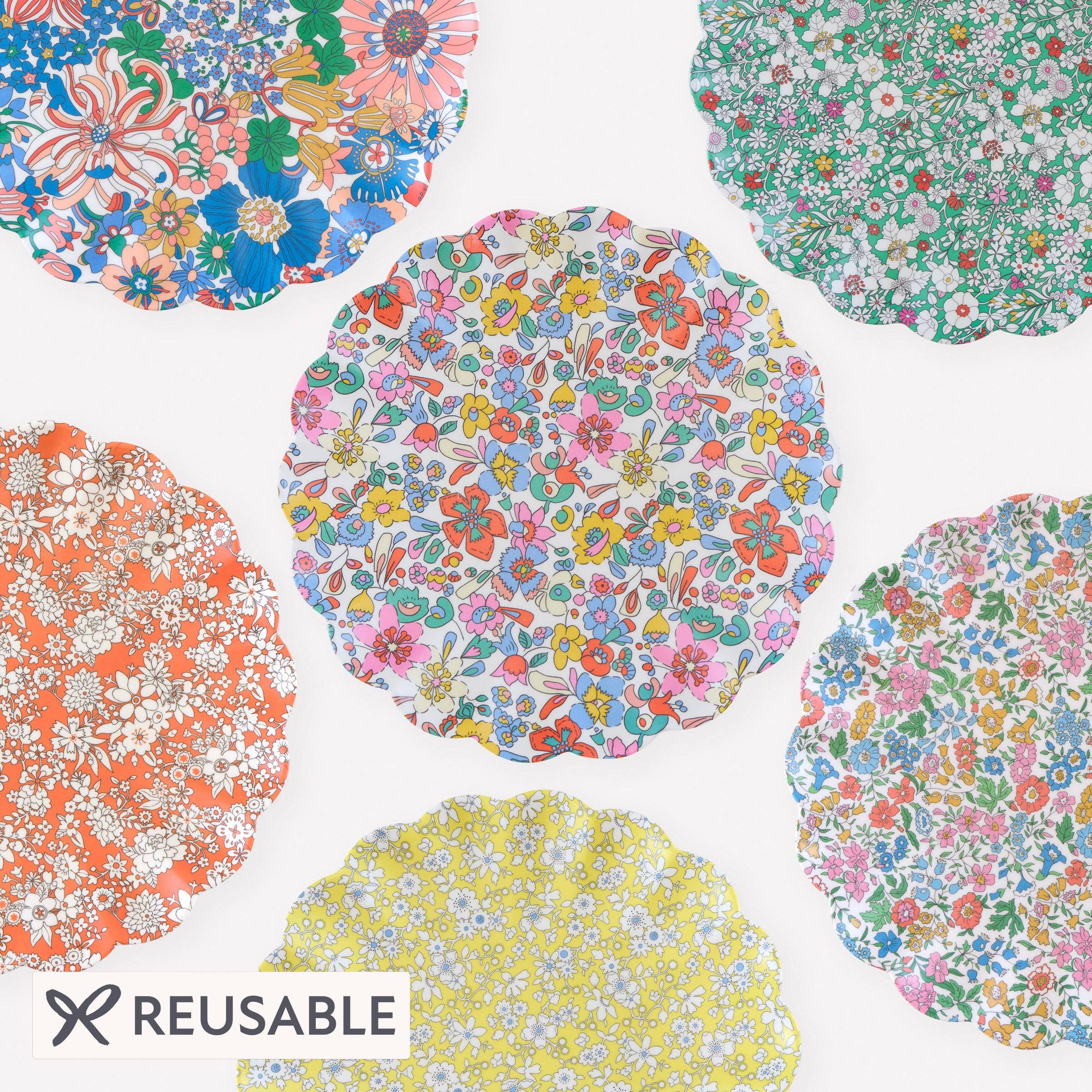 Meri Meri x Liberty Garden Party Reusable Large Plates