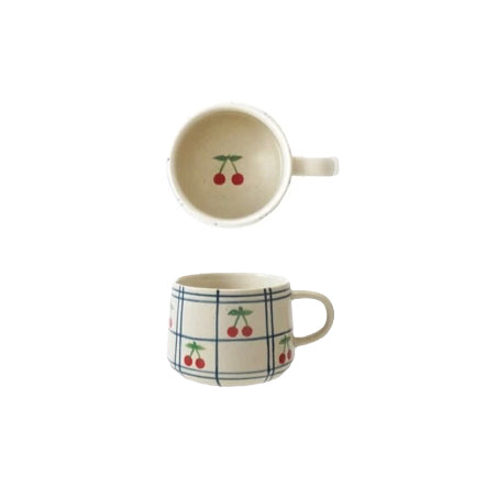 Hand-Painted Stoneware Mug with Pattern image 4