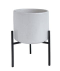 White Pot w/ Metal Stand image 0