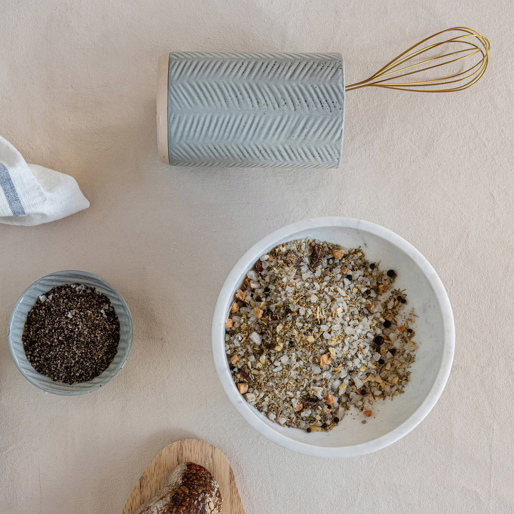 Debossed Stoneware Utensil Holder image 1