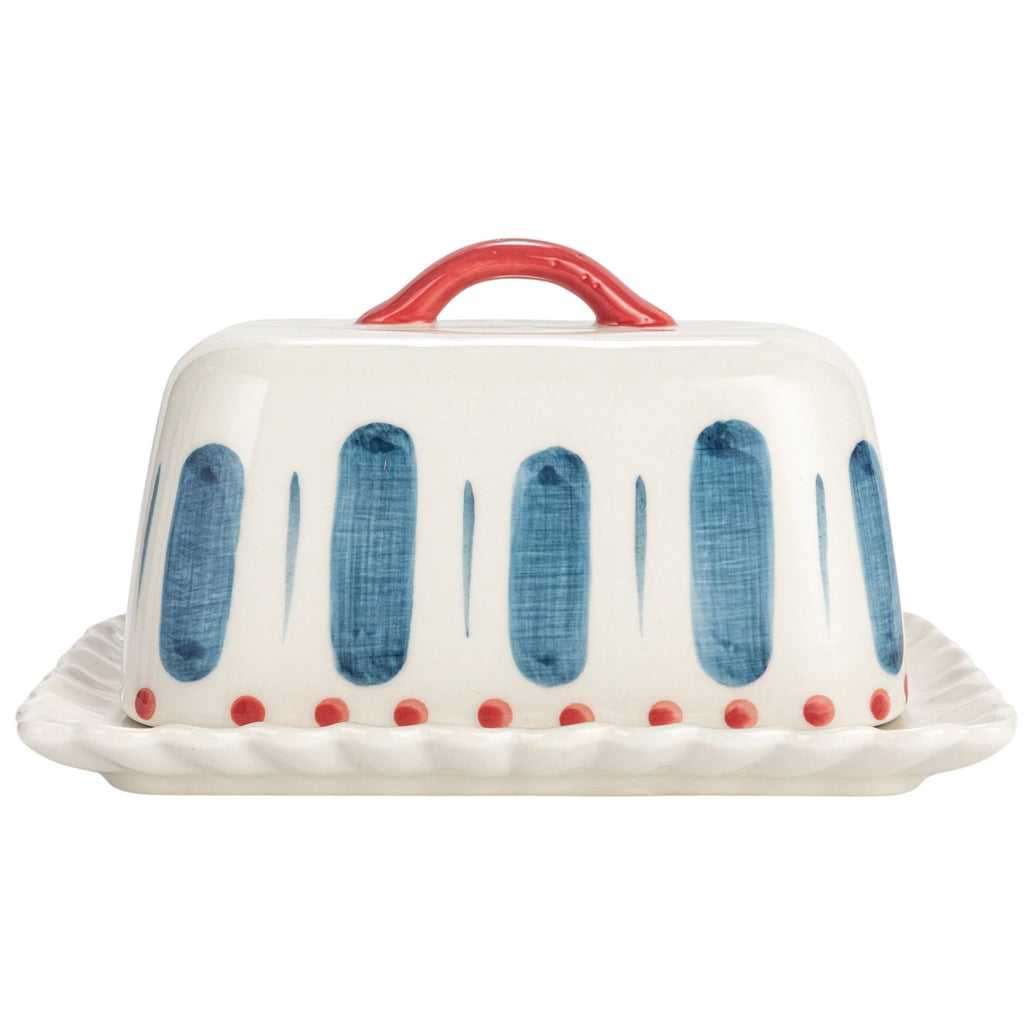 Hand-Painted Butter Dish w/ Scalloped Edge image 2