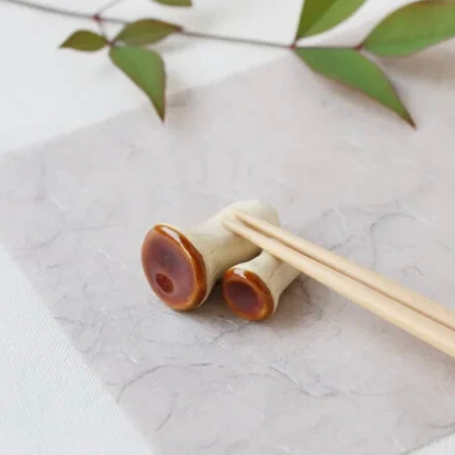 Japanese Chopstick Rest - Mushrooms image 0