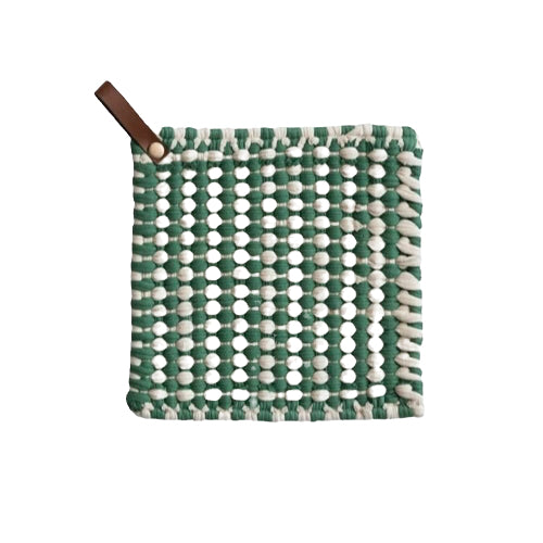 Cotton Crocheted Pot Holder with Leather Loop image 4