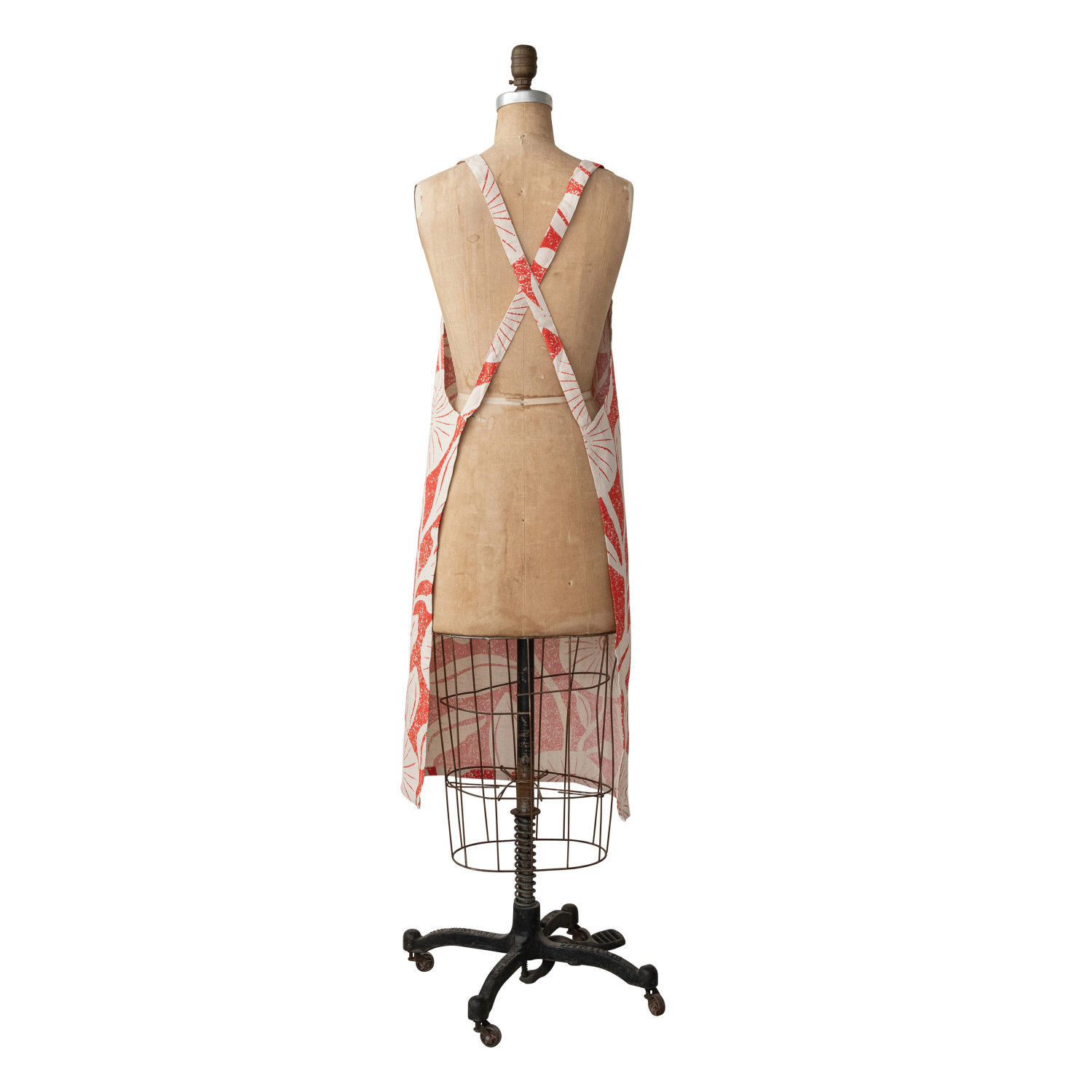 Crossback Apron w/ Floral Pattern & Pocket image 1