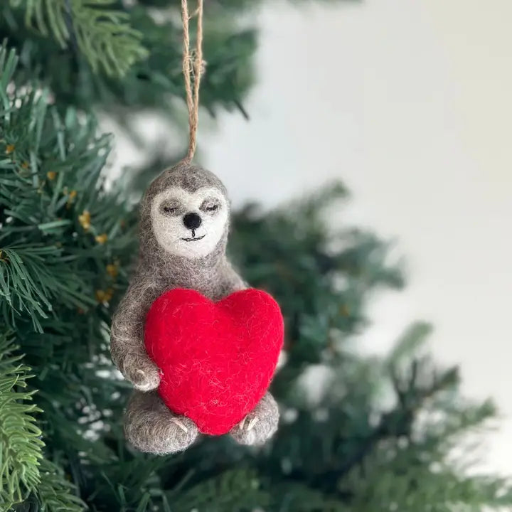 Felt Ornament - Sloth's Love Embrace image 0