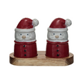 Stoneware Santa Shaped Salt & Pepper Shakers image 0