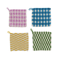 Cotton Crocheted Plaid Pot Holder image 0