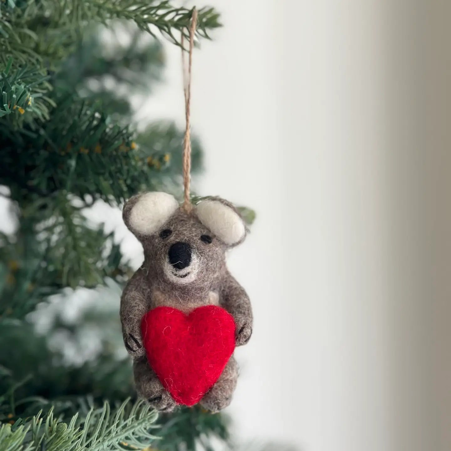 Felt Ornament - Koala Holding Heart image 1