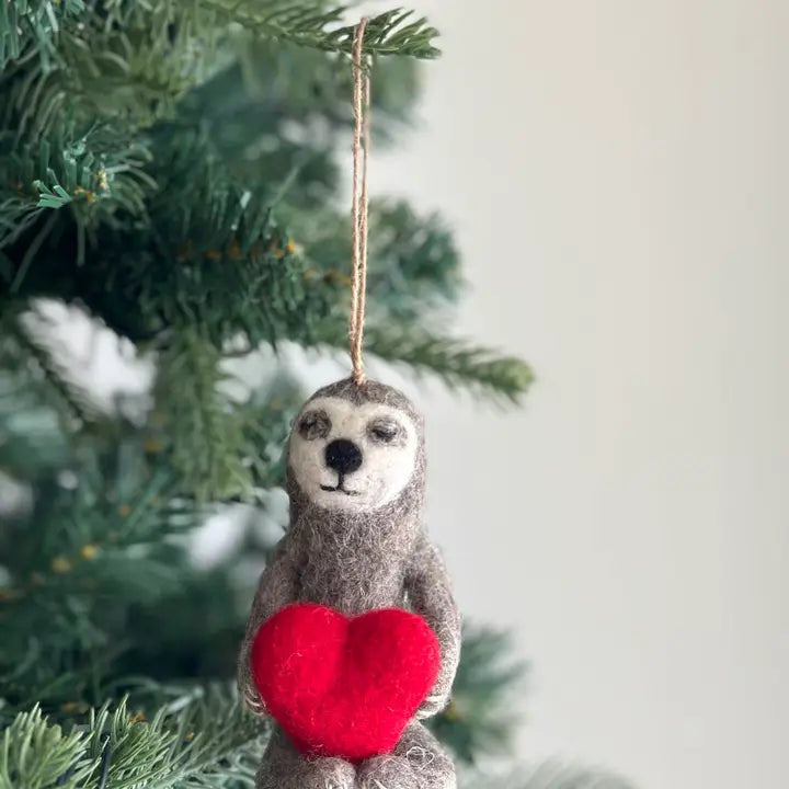 Felt Ornament - Sloth's Love Embrace image 1