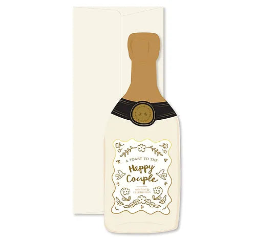 Happy Couple Champagne Bottle Greeting Card image 0