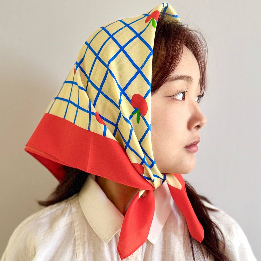 Apple Cat Cotton Silk Bandana