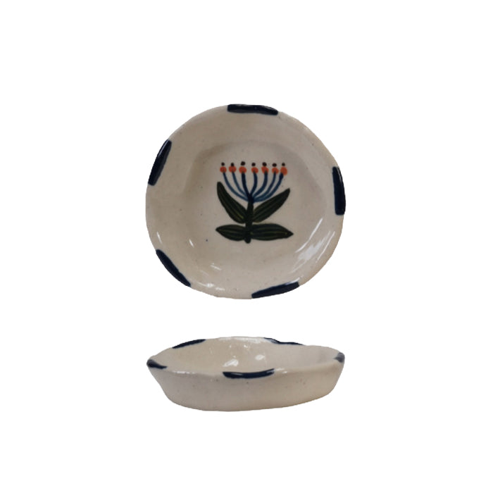 Hand-Painted Stoneware Dish image 1