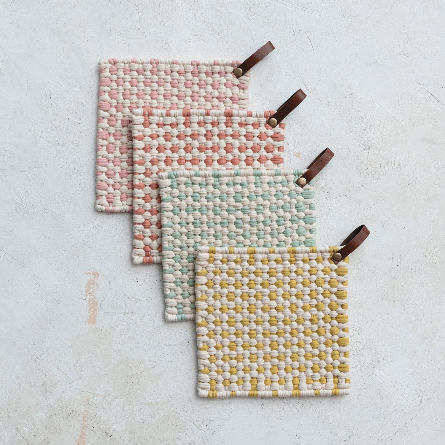 Crocheted Pot Holder with Leather Loop image 5