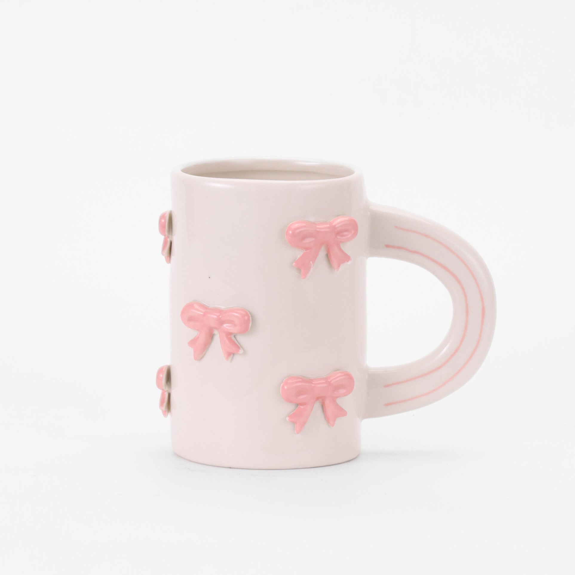 Mini Pink Ribbon Ceramic Mug image 0