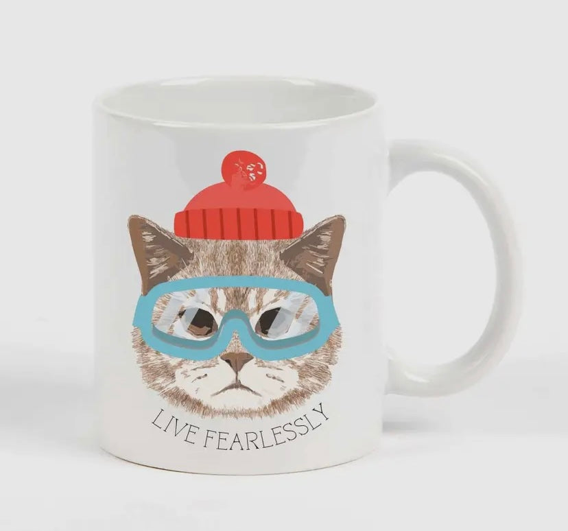 Mug - Live Fearlessly Cat image 0