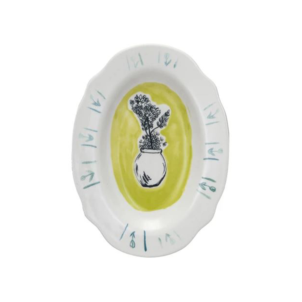 Hand-Painted Plate w/ Scalloped Edge image 0