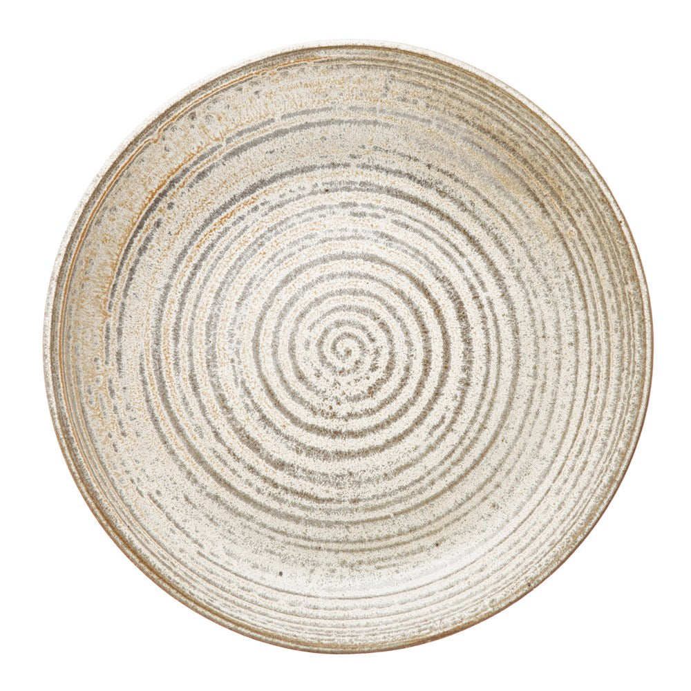 Round Stoneware Bowl Reactive Glaze Cream image 0