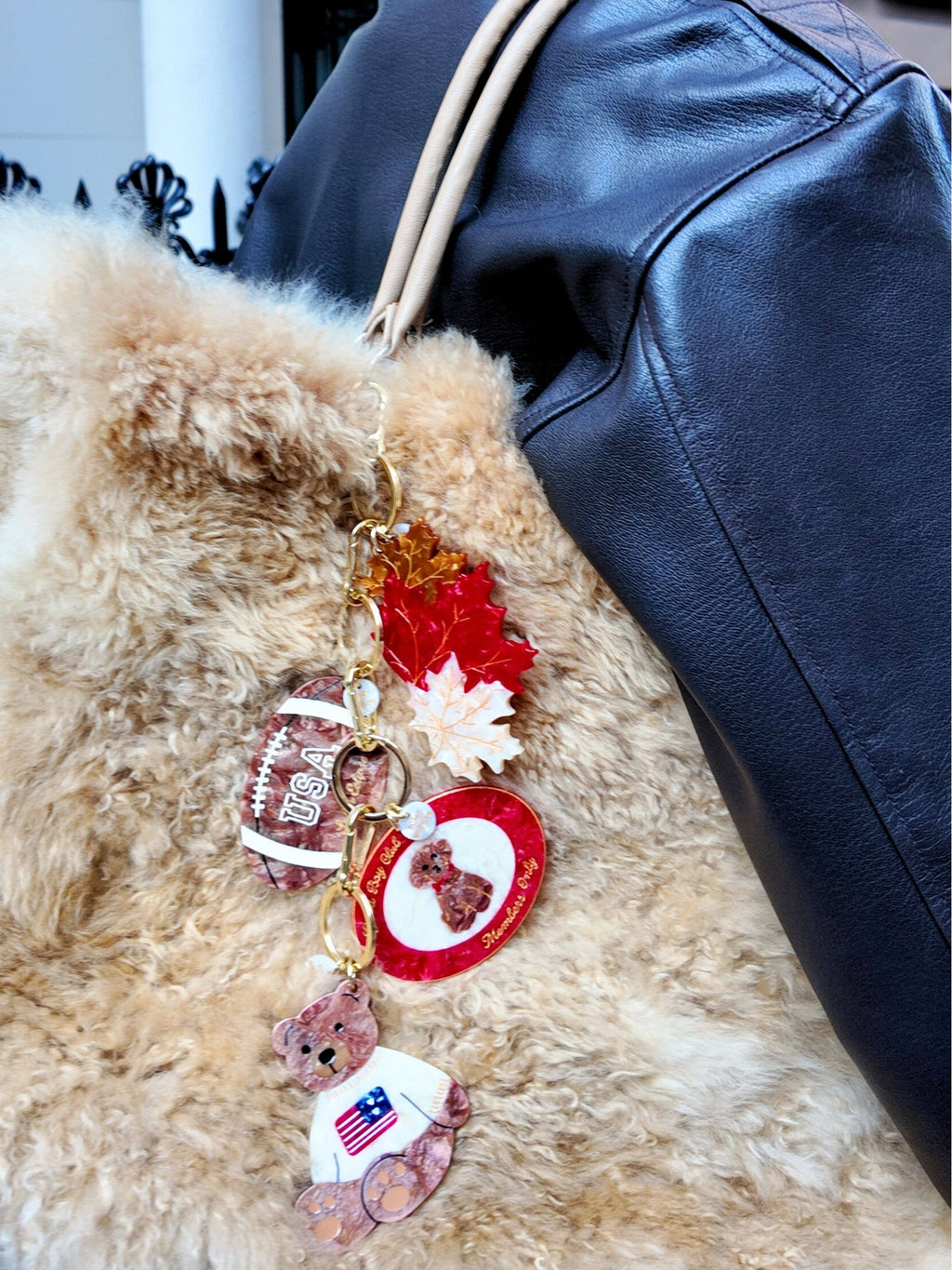 Americana Teddy Bear Bag Charm