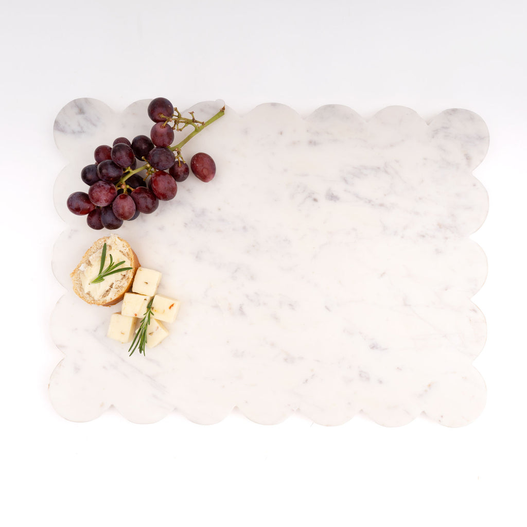 White Marble Scalloped Serving Board image 2