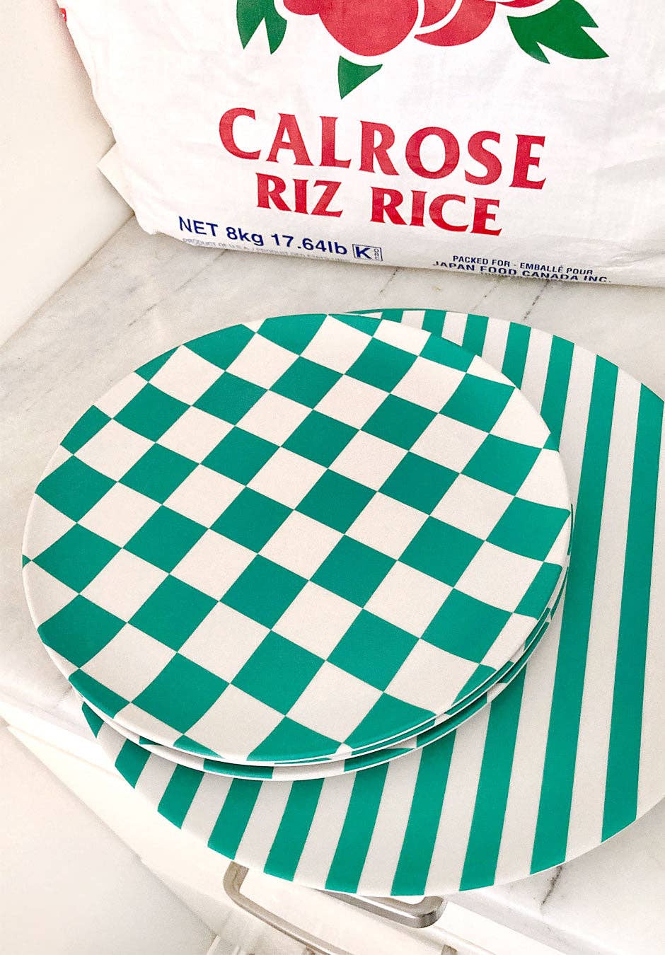 Green Check Side Plate
