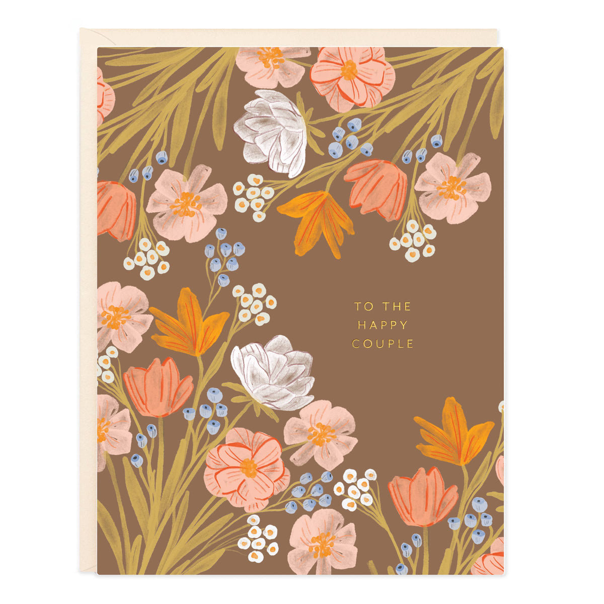Happy Couple Flowers Card