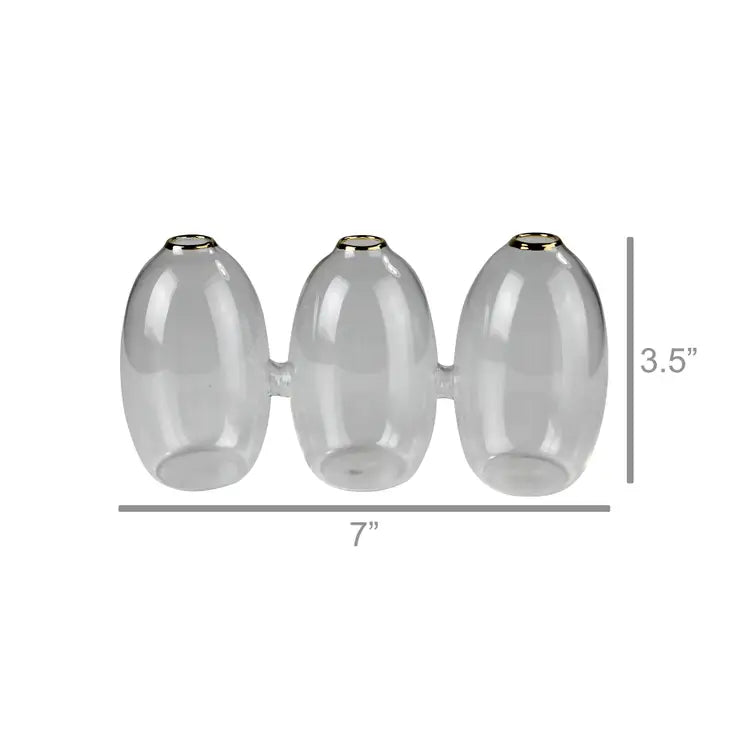 Vase Trio w/ Gold Rim image 1