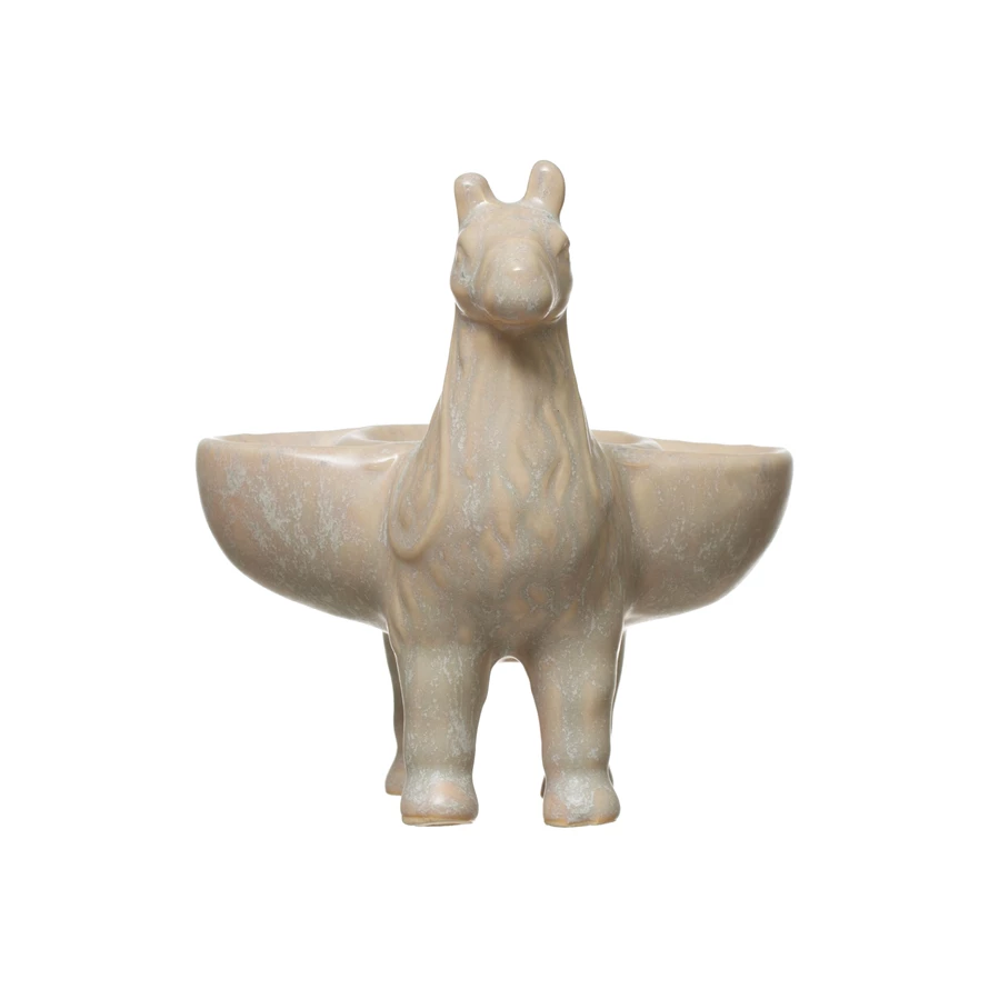 Decorative Stoneware Standing Llama Dish image 0