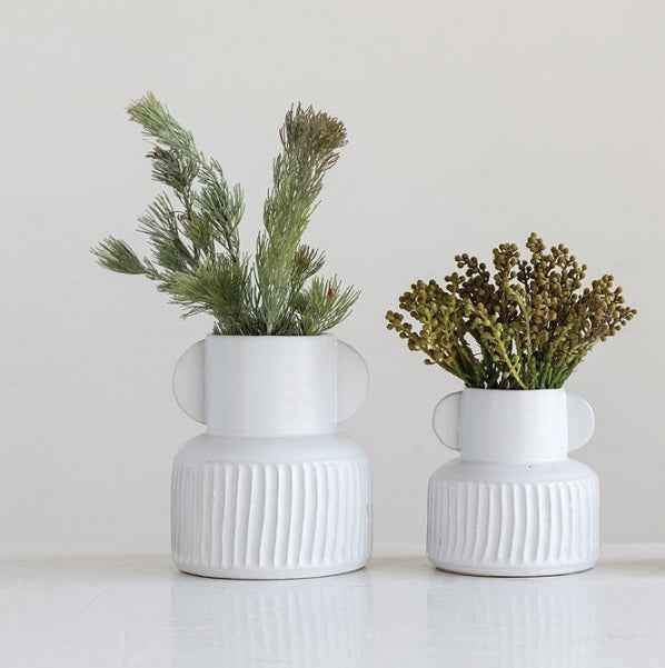 White Pleated Vase image 1
