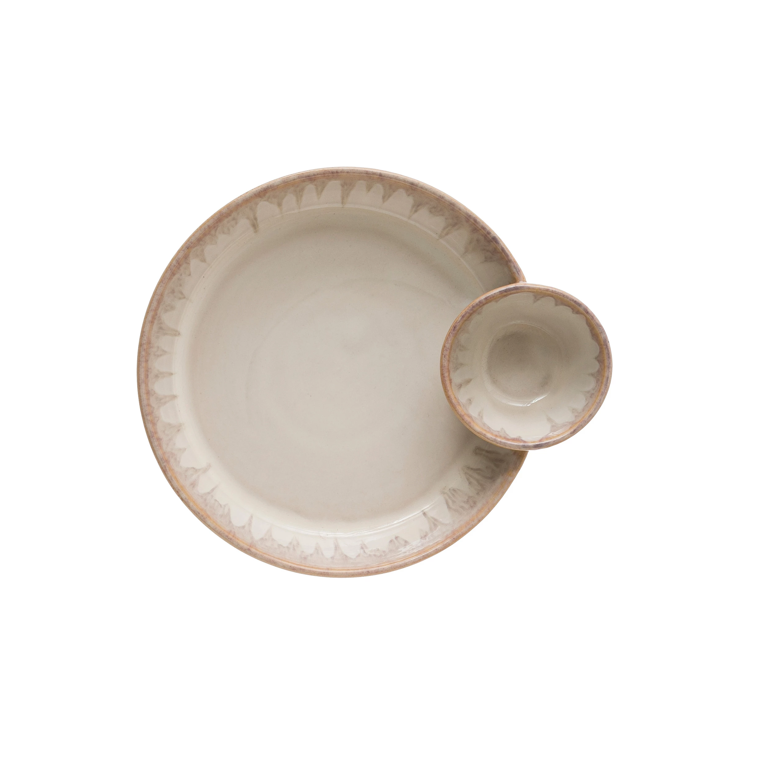 Stoneware Serving Dish w/ 2 Sections image 0