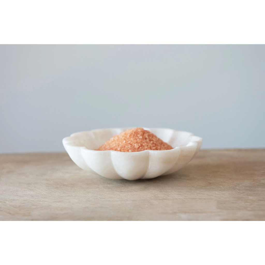 Carved Marble Flower Shaped Dish image 2