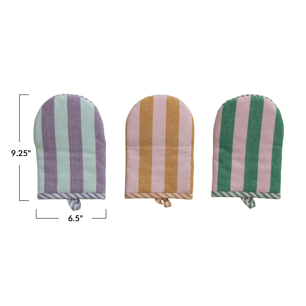 Woven Cotton Striped Oven Mitt image 8