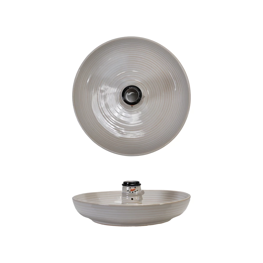 Bowl with Snowman Shaped Toothpick Holder image 0