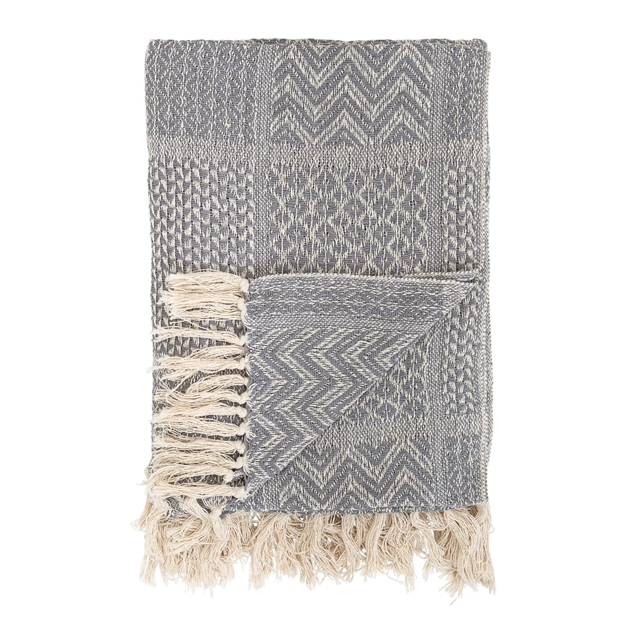Cotton Blend Knit Throw with Fringe image 3