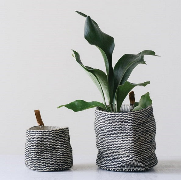 Jute Baskets w/ Leather Loop image 0