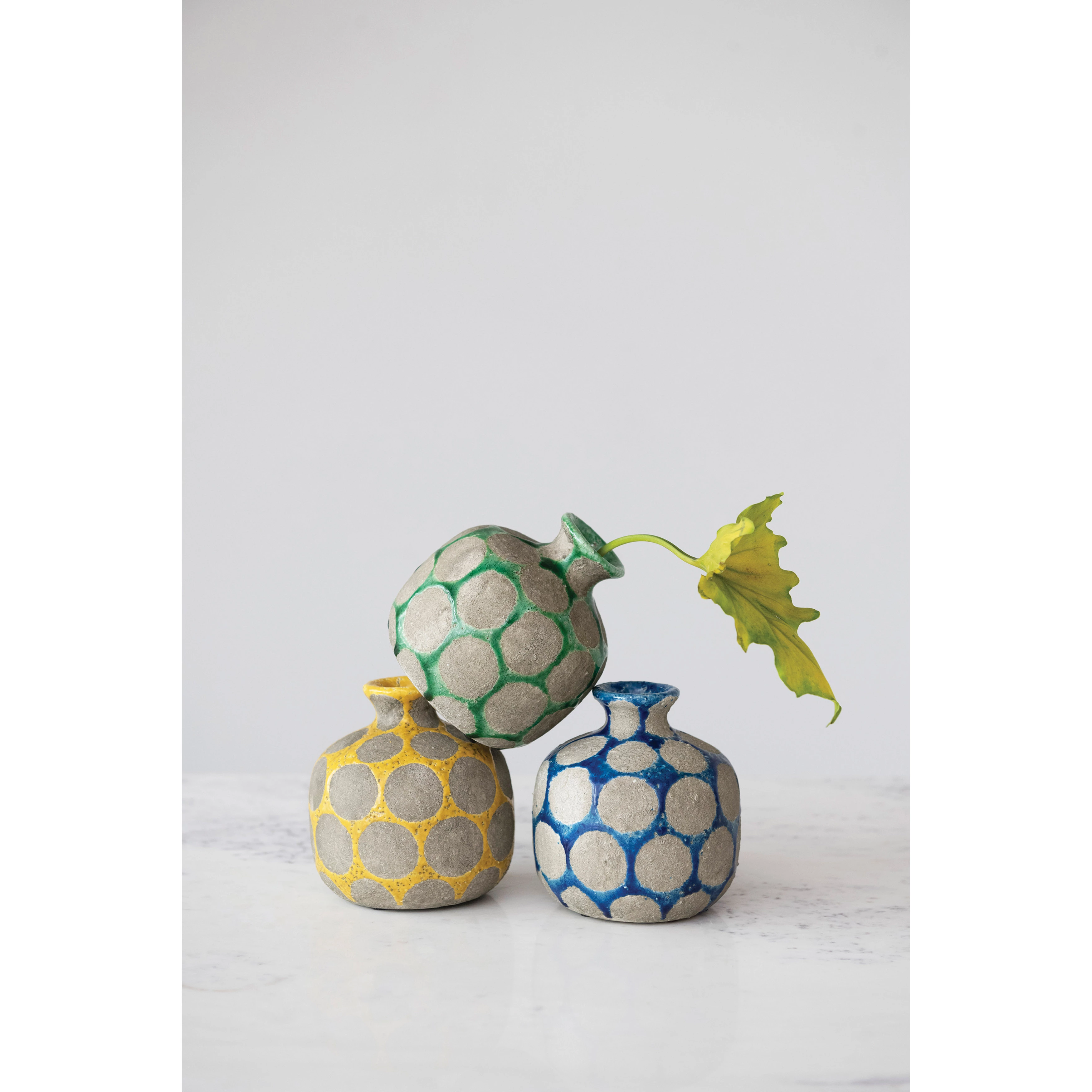 Terracotta Vase with Wax Relief Dots image 1